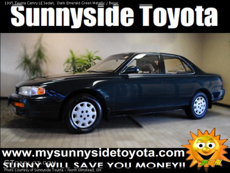 Dark Emerald Green Metallic / Beige 1995 Toyota Camry LE Sedan