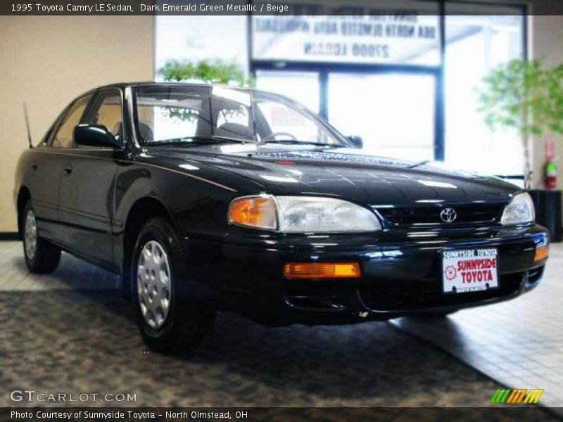 Dark Emerald Green Metallic / Beige 1995 Toyota Camry LE Sedan