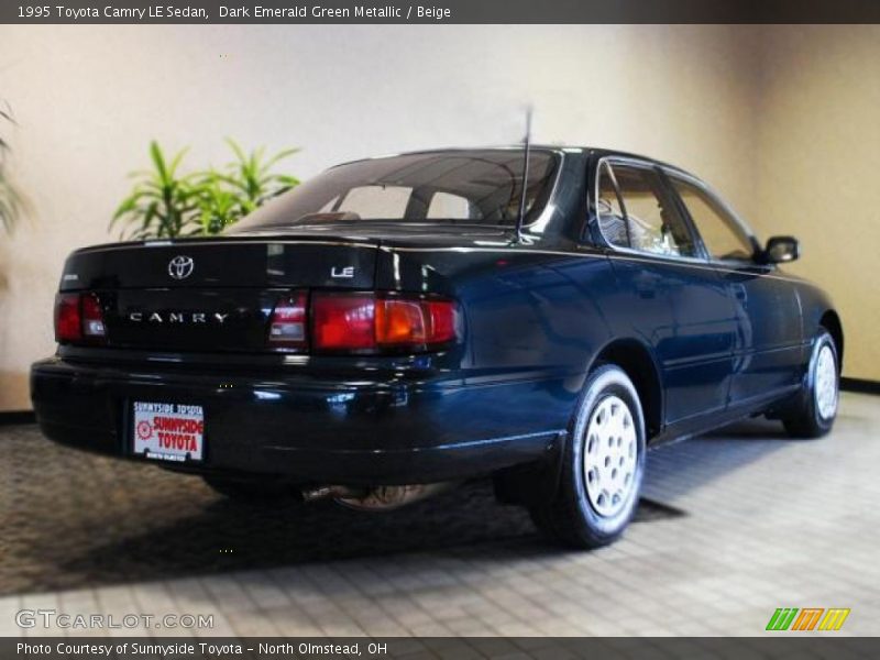 Dark Emerald Green Metallic / Beige 1995 Toyota Camry LE Sedan