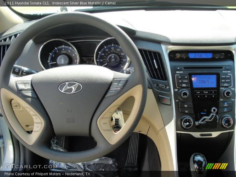 Iridescent Silver Blue Metallic / Camel 2011 Hyundai Sonata GLS