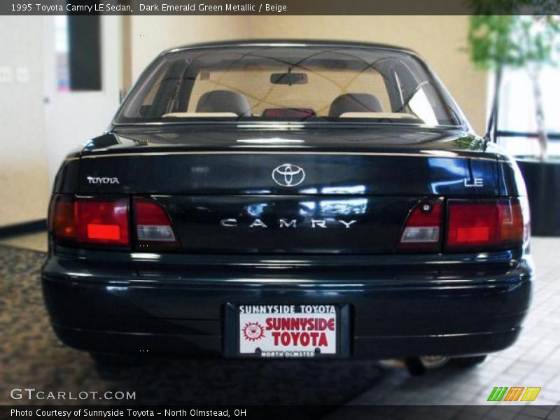 Dark Emerald Green Metallic / Beige 1995 Toyota Camry LE Sedan