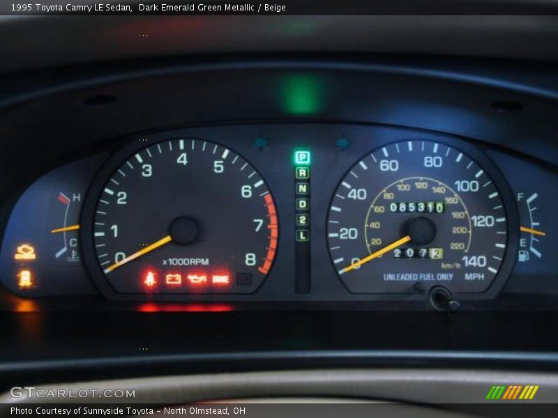 Dark Emerald Green Metallic / Beige 1995 Toyota Camry LE Sedan