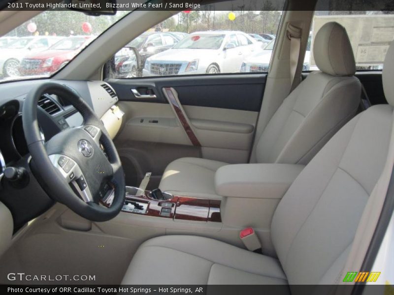 Blizzard White Pearl / Sand Beige 2011 Toyota Highlander Limited