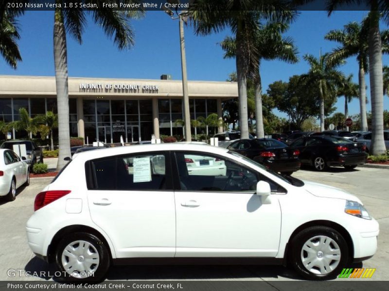 Fresh Powder White / Charcoal 2010 Nissan Versa 1.8 S Sedan