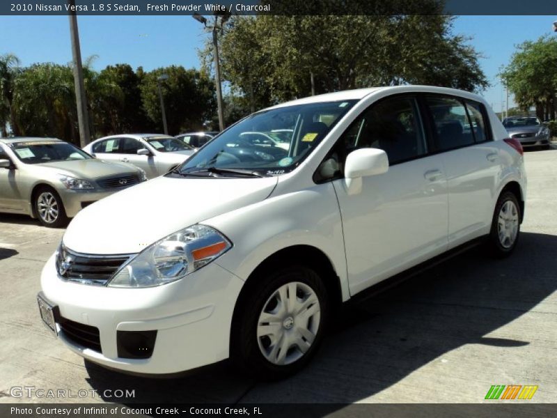 Fresh Powder White / Charcoal 2010 Nissan Versa 1.8 S Sedan