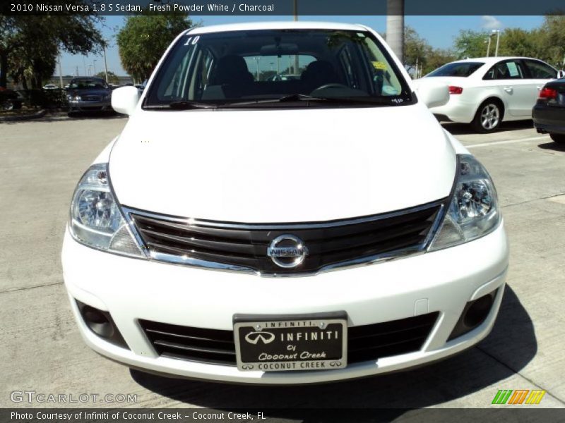 Fresh Powder White / Charcoal 2010 Nissan Versa 1.8 S Sedan