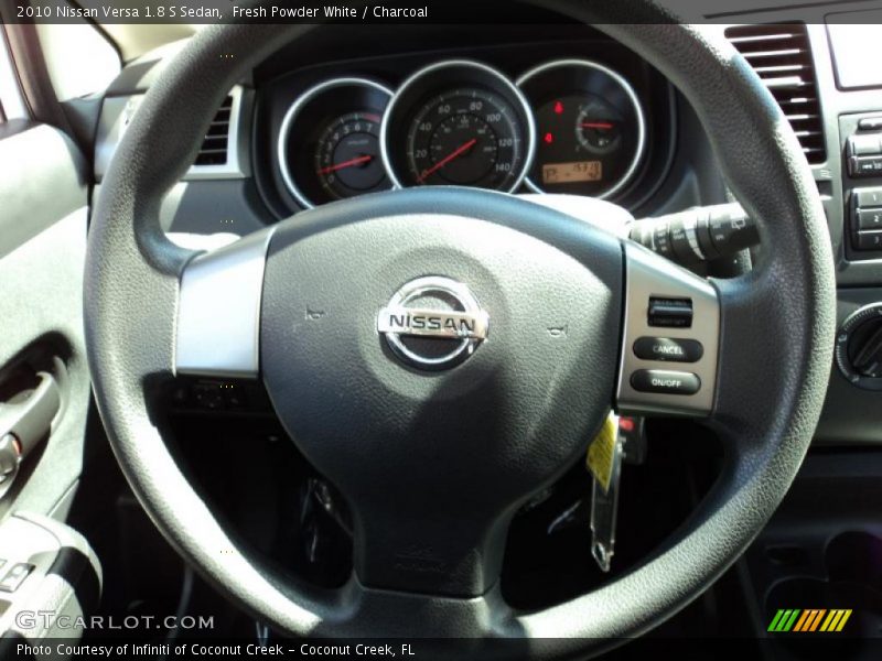 Fresh Powder White / Charcoal 2010 Nissan Versa 1.8 S Sedan