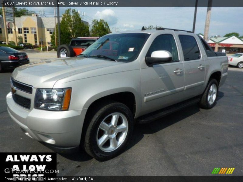 Silver Birch Metallic / Ebony 2007 Chevrolet Avalanche LT 4WD
