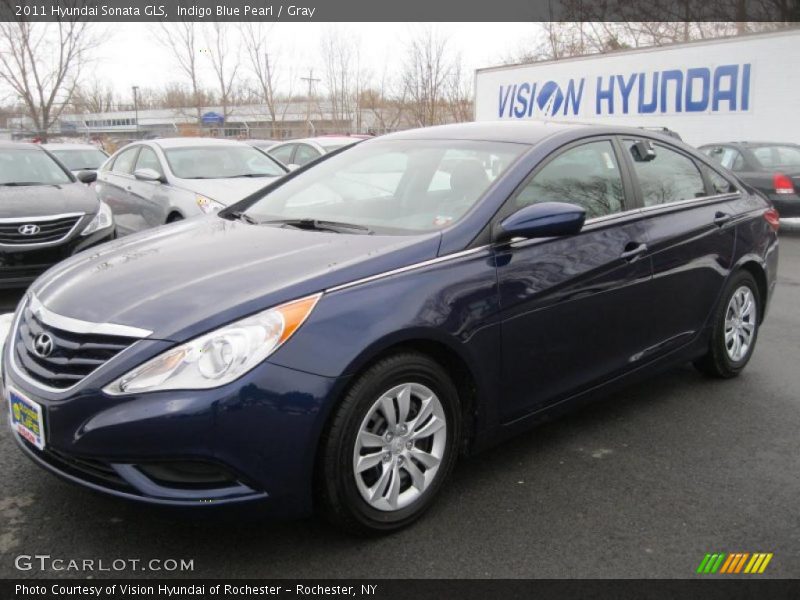 Indigo Blue Pearl / Gray 2011 Hyundai Sonata GLS