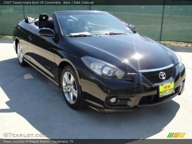 Black / Dark Charcoal 2007 Toyota Solara Sport V6 Convertible