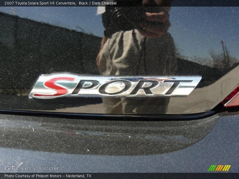 Black / Dark Charcoal 2007 Toyota Solara Sport V6 Convertible