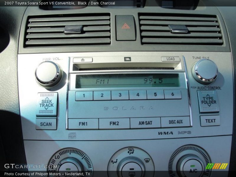 Black / Dark Charcoal 2007 Toyota Solara Sport V6 Convertible
