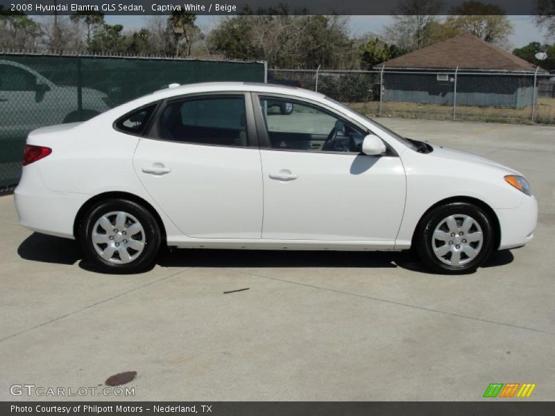 Captiva White / Beige 2008 Hyundai Elantra GLS Sedan
