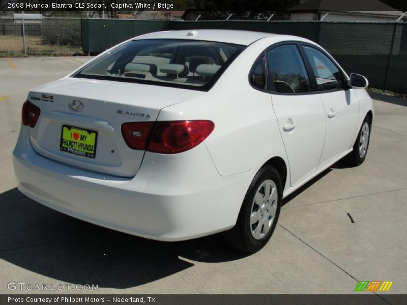 Captiva White / Beige 2008 Hyundai Elantra GLS Sedan