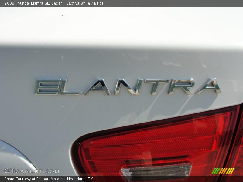Captiva White / Beige 2008 Hyundai Elantra GLS Sedan