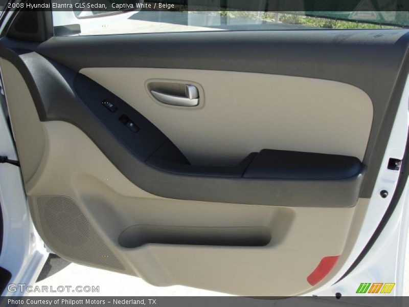 Captiva White / Beige 2008 Hyundai Elantra GLS Sedan
