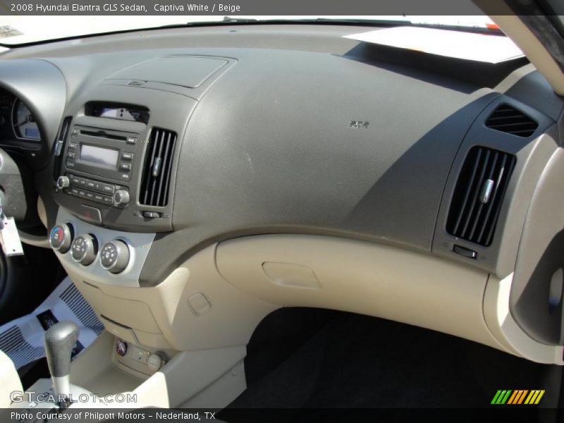 Captiva White / Beige 2008 Hyundai Elantra GLS Sedan