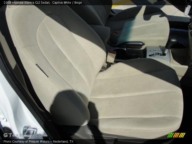 Captiva White / Beige 2008 Hyundai Elantra GLS Sedan