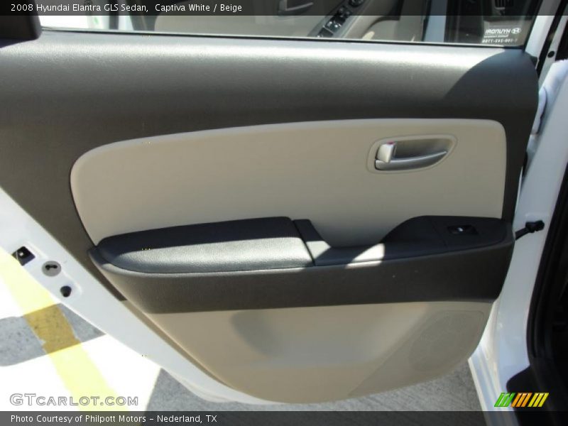 Captiva White / Beige 2008 Hyundai Elantra GLS Sedan