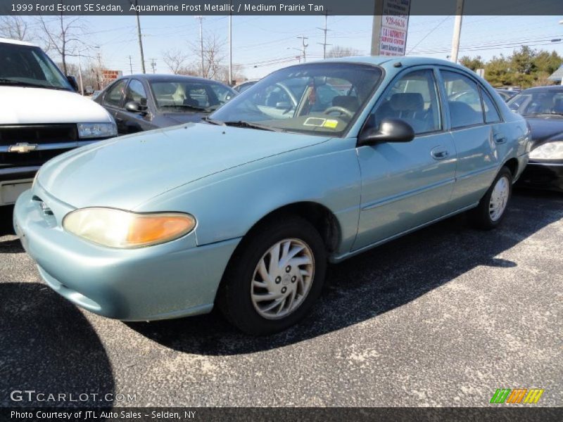 Aquamarine Frost Metallic / Medium Prairie Tan 1999 Ford Escort SE Sedan