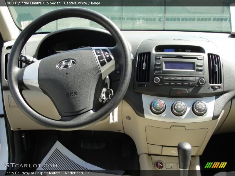 Captiva White / Beige 2008 Hyundai Elantra GLS Sedan