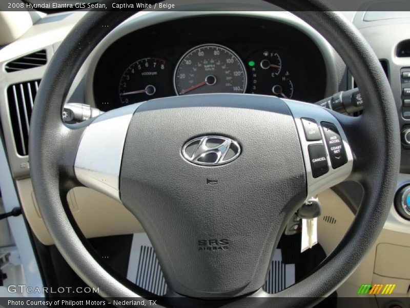 Captiva White / Beige 2008 Hyundai Elantra GLS Sedan