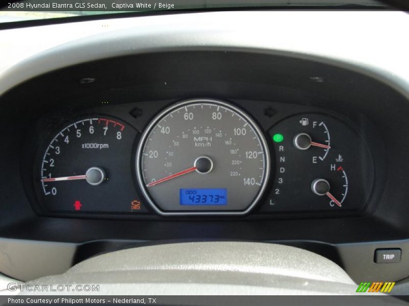 Captiva White / Beige 2008 Hyundai Elantra GLS Sedan