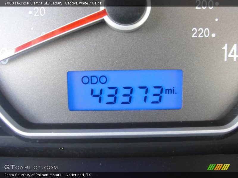 Captiva White / Beige 2008 Hyundai Elantra GLS Sedan