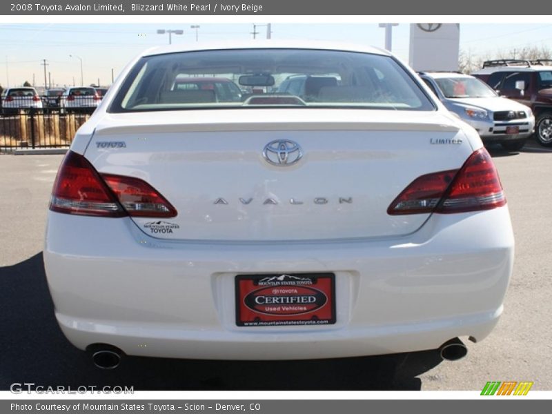 Blizzard White Pearl / Ivory Beige 2008 Toyota Avalon Limited
