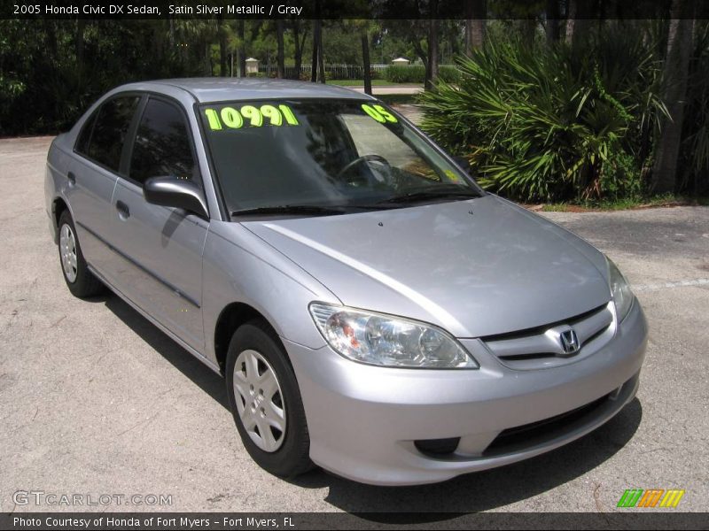 Satin Silver Metallic / Gray 2005 Honda Civic DX Sedan
