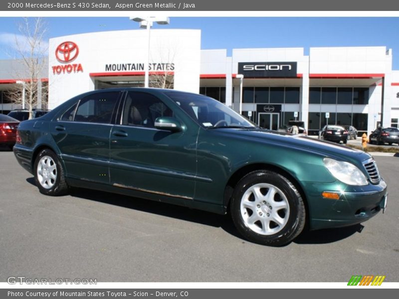 Aspen Green Metallic / Java 2000 Mercedes-Benz S 430 Sedan