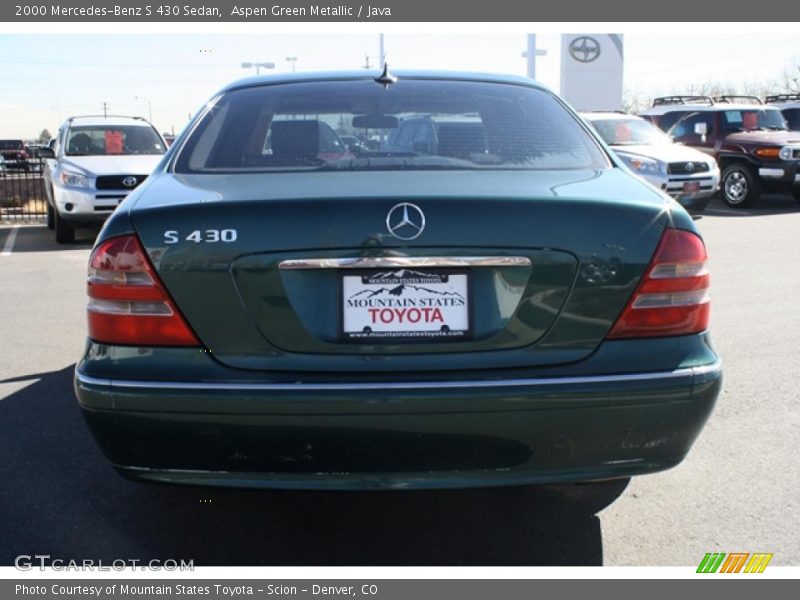 Aspen Green Metallic / Java 2000 Mercedes-Benz S 430 Sedan