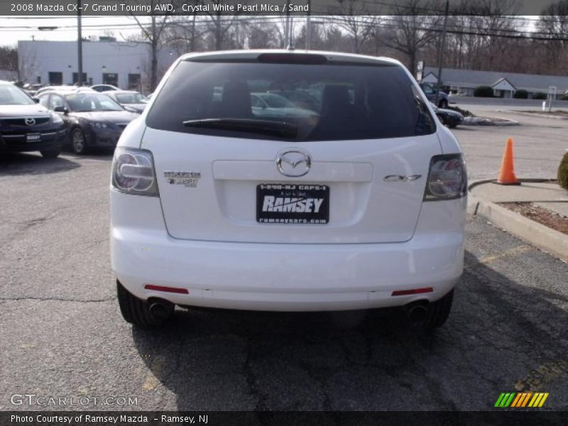 Crystal White Pearl Mica / Sand 2008 Mazda CX-7 Grand Touring AWD