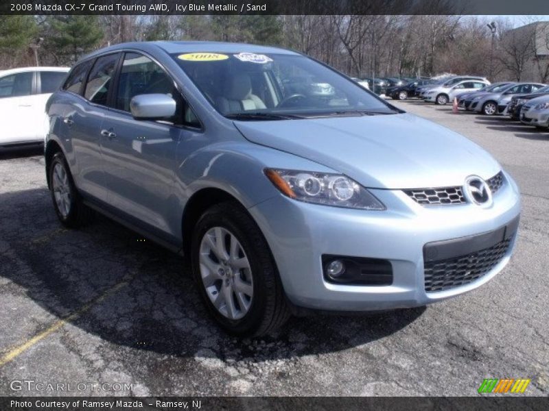 Icy Blue Metallic / Sand 2008 Mazda CX-7 Grand Touring AWD