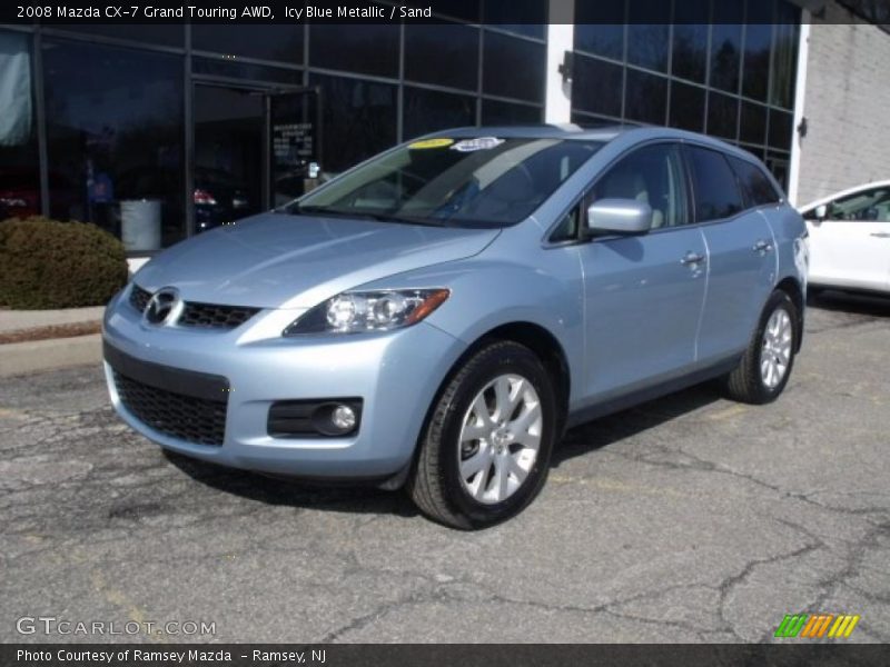 Icy Blue Metallic / Sand 2008 Mazda CX-7 Grand Touring AWD