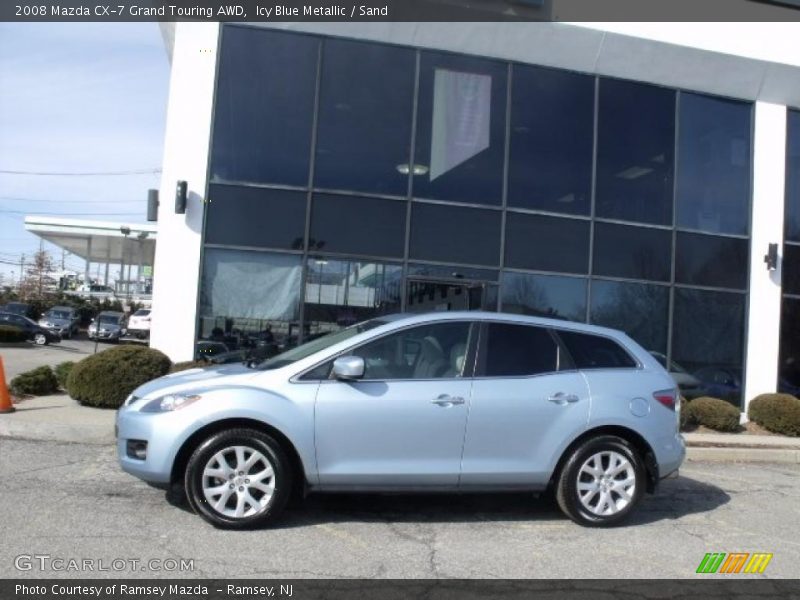 Icy Blue Metallic / Sand 2008 Mazda CX-7 Grand Touring AWD
