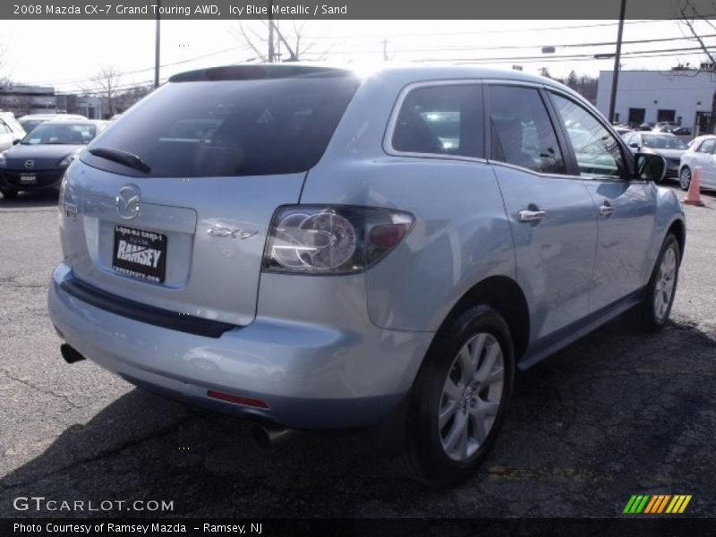 Icy Blue Metallic / Sand 2008 Mazda CX-7 Grand Touring AWD
