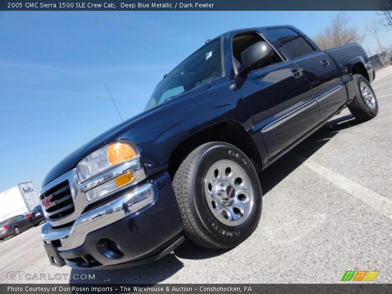 Deep Blue Metallic / Dark Pewter 2005 GMC Sierra 1500 SLE Crew Cab