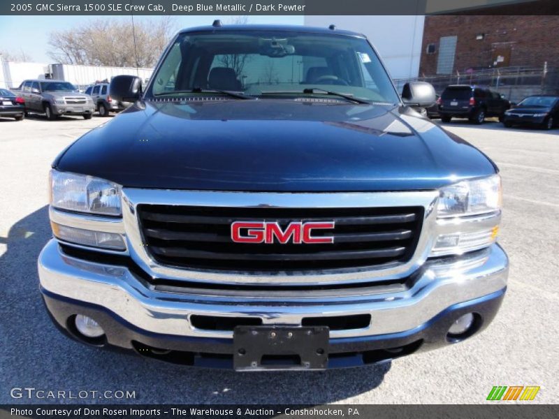 Deep Blue Metallic / Dark Pewter 2005 GMC Sierra 1500 SLE Crew Cab