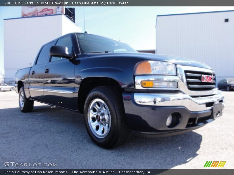 Deep Blue Metallic / Dark Pewter 2005 GMC Sierra 1500 SLE Crew Cab
