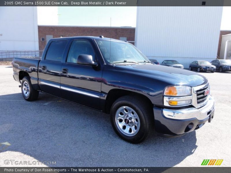 Deep Blue Metallic / Dark Pewter 2005 GMC Sierra 1500 SLE Crew Cab