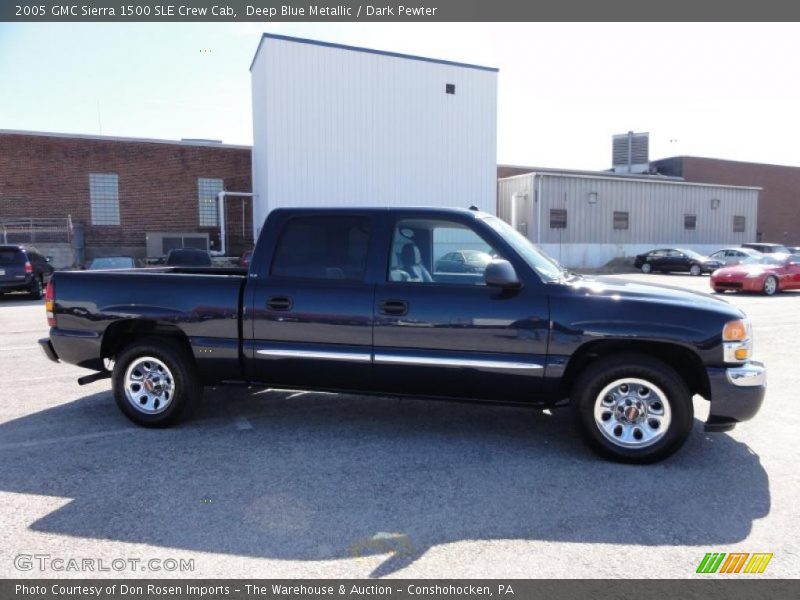 Deep Blue Metallic / Dark Pewter 2005 GMC Sierra 1500 SLE Crew Cab