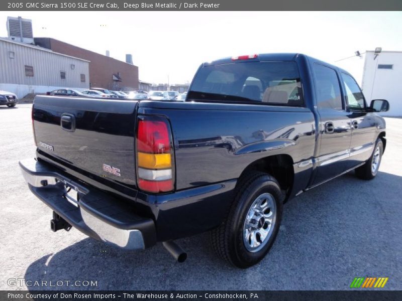 Deep Blue Metallic / Dark Pewter 2005 GMC Sierra 1500 SLE Crew Cab