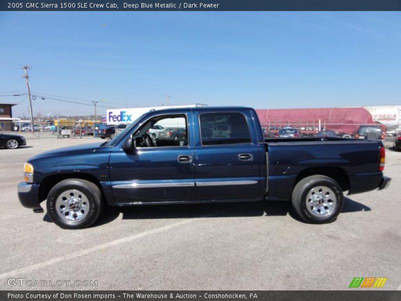 Deep Blue Metallic / Dark Pewter 2005 GMC Sierra 1500 SLE Crew Cab