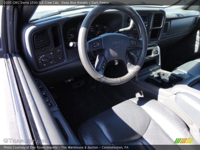 Deep Blue Metallic / Dark Pewter 2005 GMC Sierra 1500 SLE Crew Cab