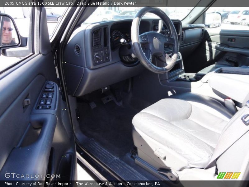 Deep Blue Metallic / Dark Pewter 2005 GMC Sierra 1500 SLE Crew Cab
