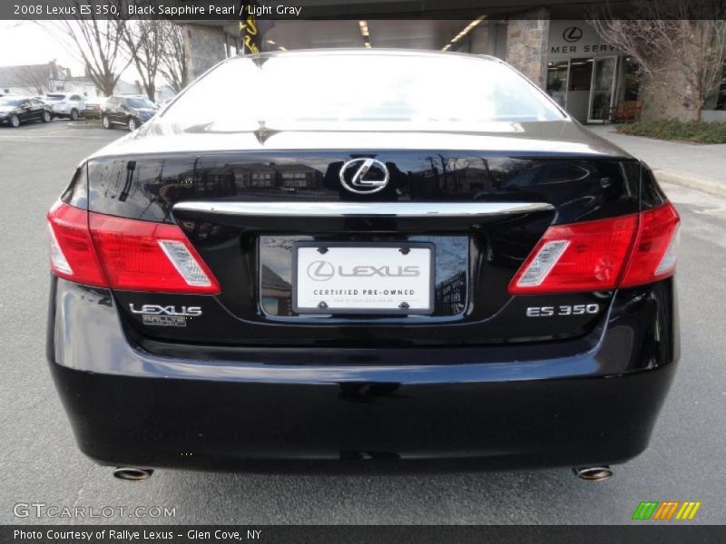 Black Sapphire Pearl / Light Gray 2008 Lexus ES 350