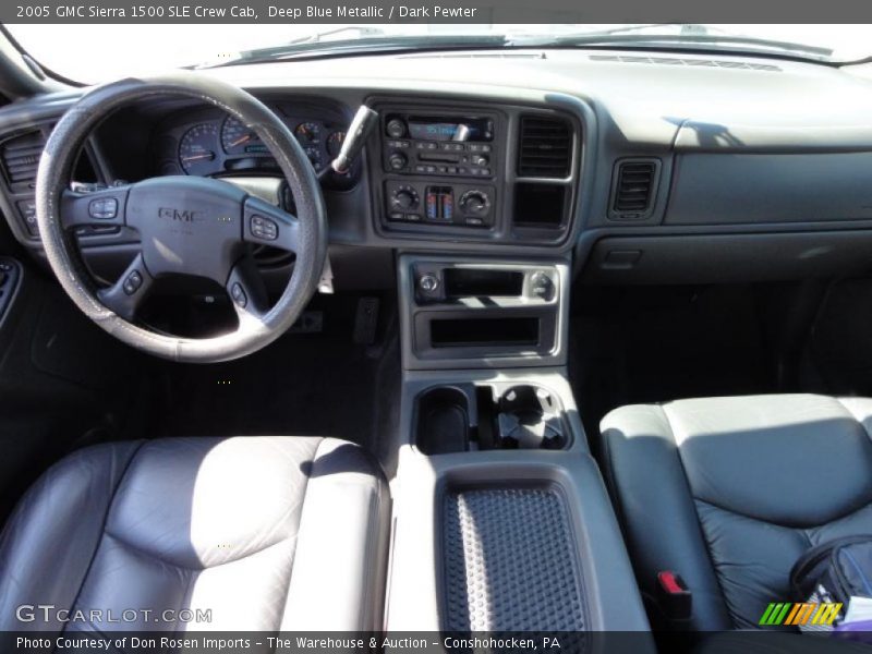Deep Blue Metallic / Dark Pewter 2005 GMC Sierra 1500 SLE Crew Cab