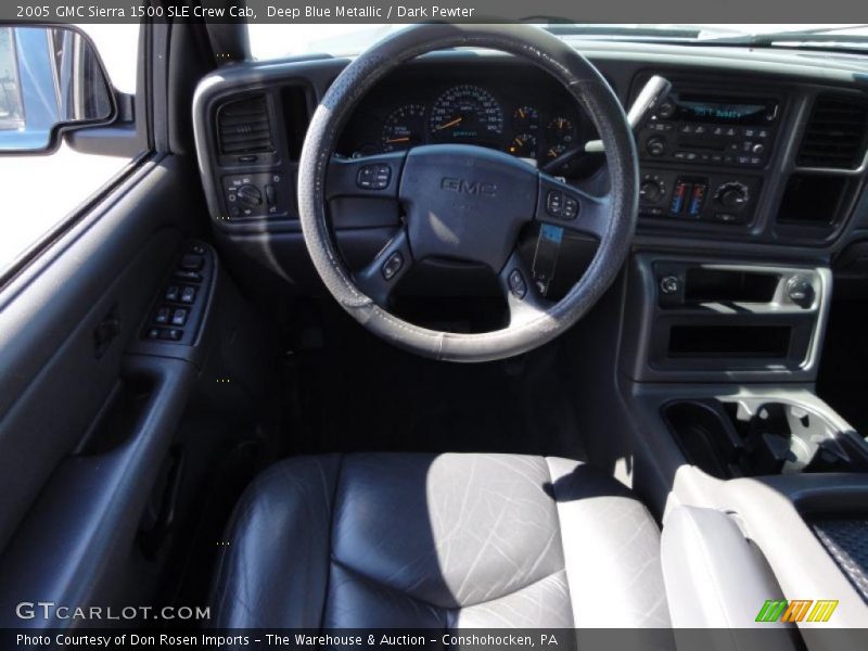 Deep Blue Metallic / Dark Pewter 2005 GMC Sierra 1500 SLE Crew Cab