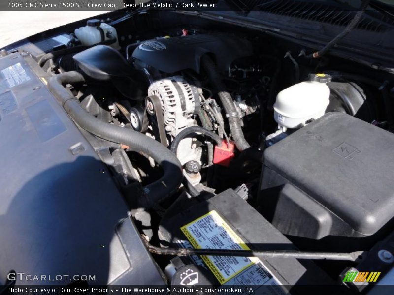 Deep Blue Metallic / Dark Pewter 2005 GMC Sierra 1500 SLE Crew Cab
